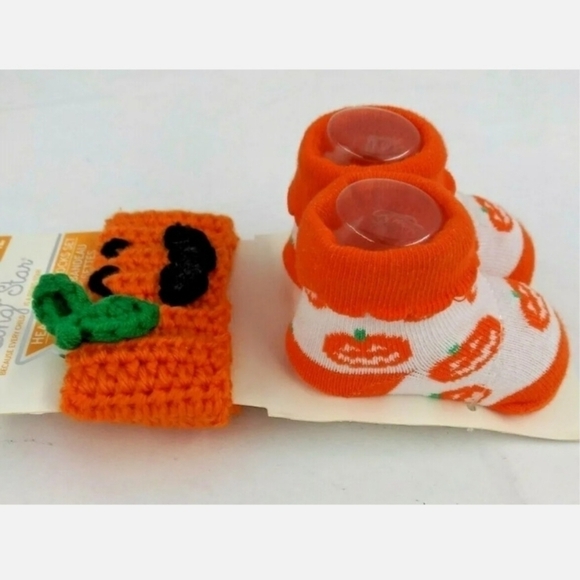 NWT Rising Star Jackolantern Headwrap Sock Set Halloween Costume 0-12M Baby New - Picture 5 of 6